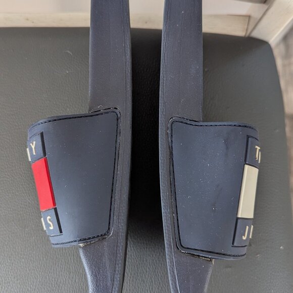 Tommy Jeans Flag Pool Slides . Size 7 Men's . 9 Women's Navy with Red and White - Picture 5 of 7
